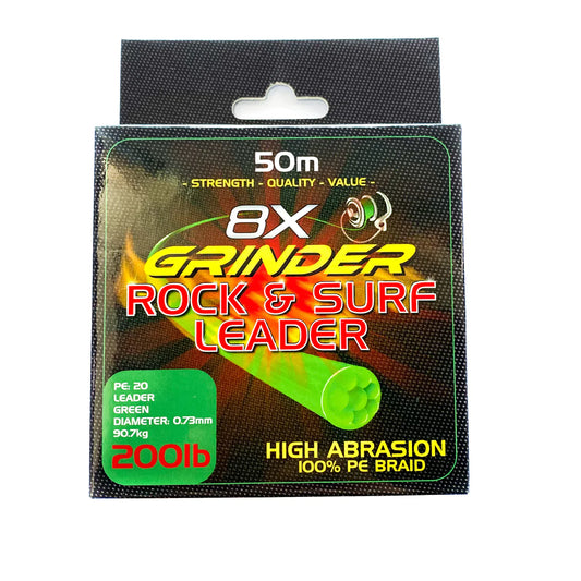 BRAID GRINDER SURF 8X LEADER GREEN 120LB 50M