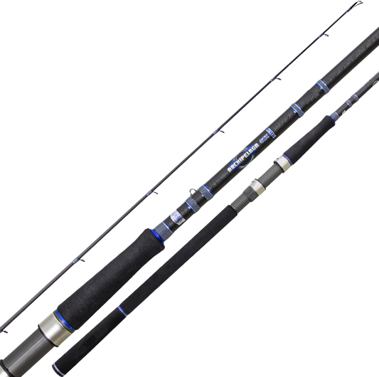 Loomis & Franklin Agulhas 2-piece saltwater spinning rod with EVA grips and composite carbon blank for surf and estuary fishing.