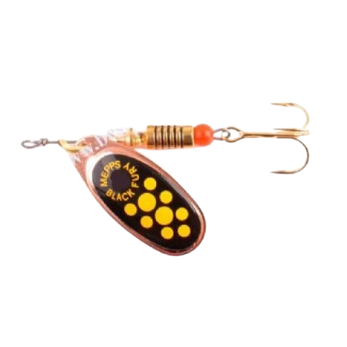LURE B/FURY YELLOW DOT COPPER BLADE #0
