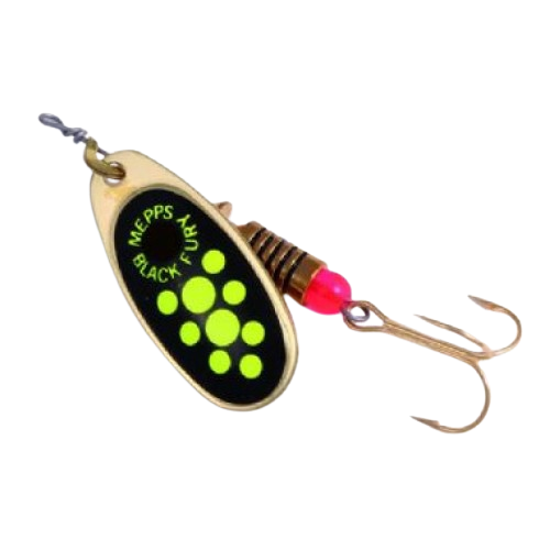 LURE B/FURY YELLOW DOT COPPER BLADE #0