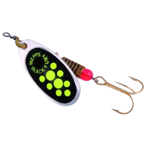 LURE B/FURY YELLOW DOT COPPER BLADE #0