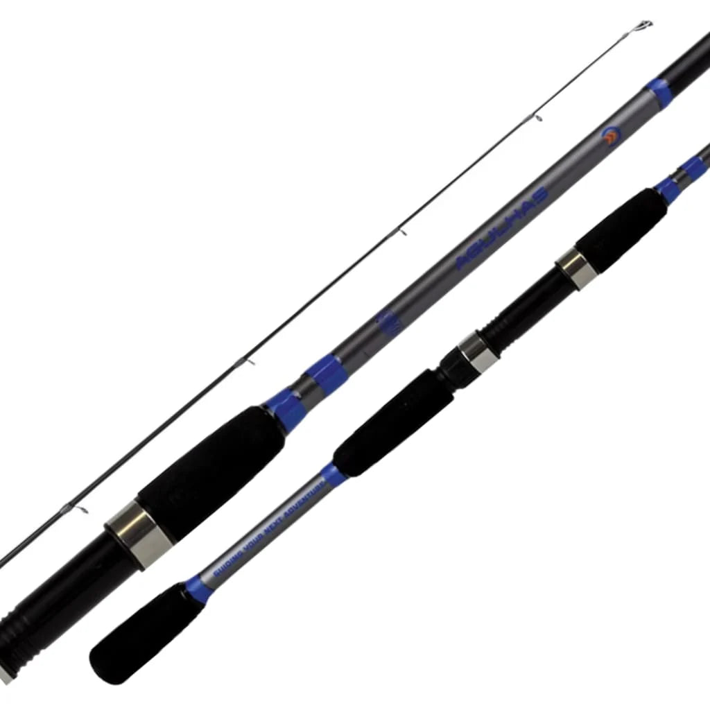 Loomis & Franklin Agulhas 2-piece saltwater spinning rod with EVA grips and composite carbon blank for surf and estuary fishing. 2